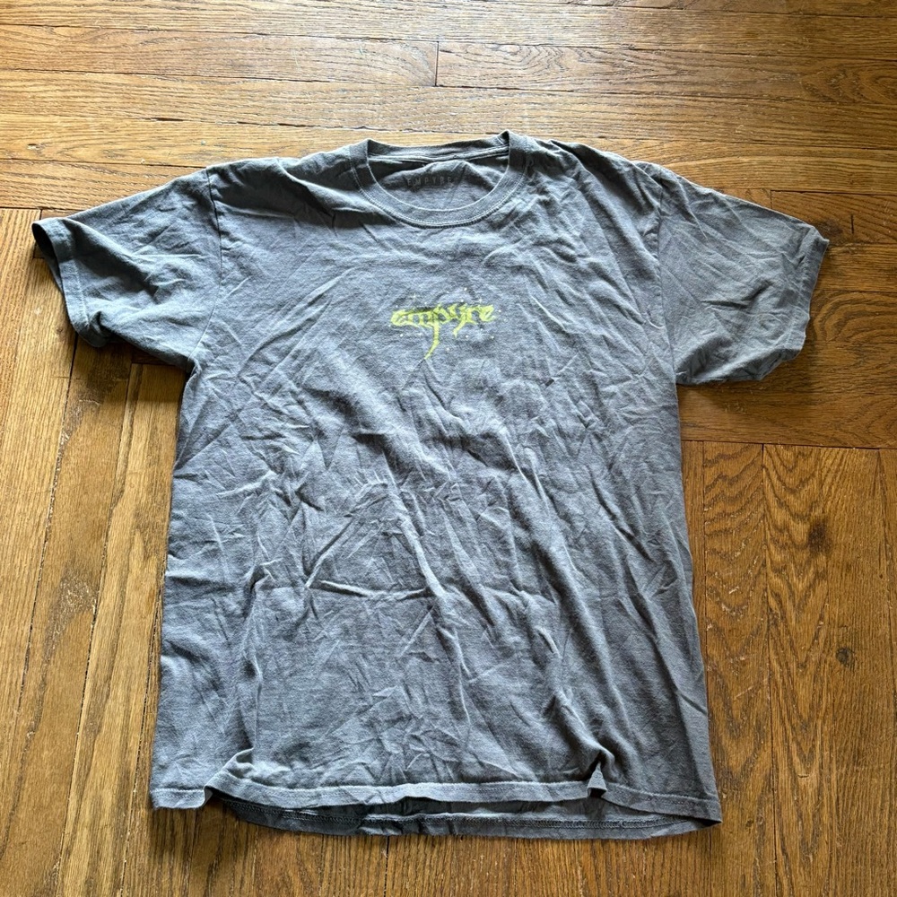 Empyre Graphic T-Shirt Gray Size Large Streetwear Y2K Skate‎ Style